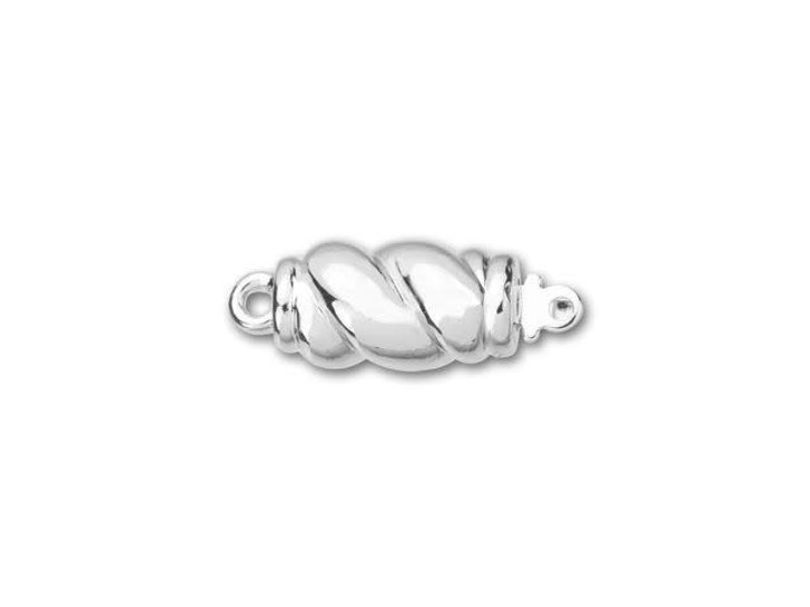 Rhodium-Plated Twist Clasp