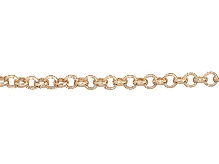 Rose Gold-Plated 2mm Rolo Chain by the Foot Rose Gold-Plated 2mm Rolo Chain by the Foot