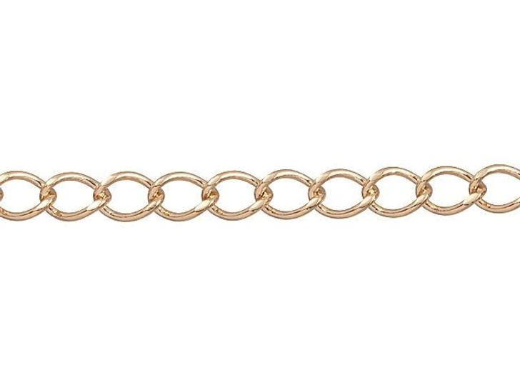 Rose Gold-Plated 4mm Curb Chain by the Foot