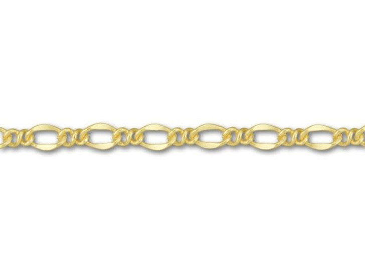 Satin Hamilton Gold-Plated Figaro Chain by the Foot