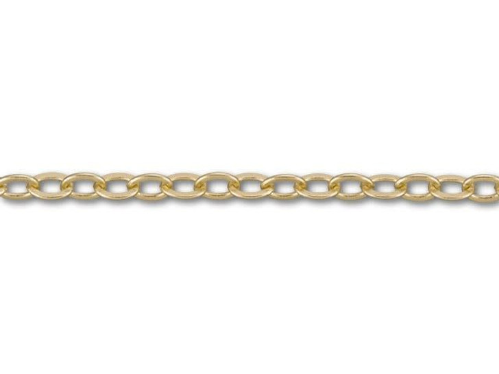 Satin Hamilton Gold-Plated Flat Oval Cable Chain by the Foot