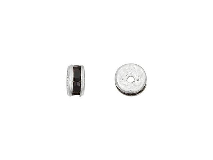 Silver-Plated 4.5mm Garnet Rhinestone Rondelle Spacer Bead Silver-Plated 4.5mm Garnet Rhinestone Rondelle Spacer Bead