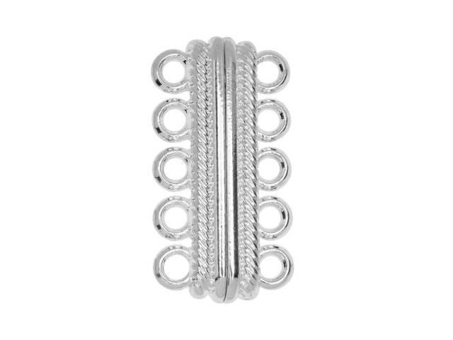 Silver-Plated 5-Strand Magnetic Clasp