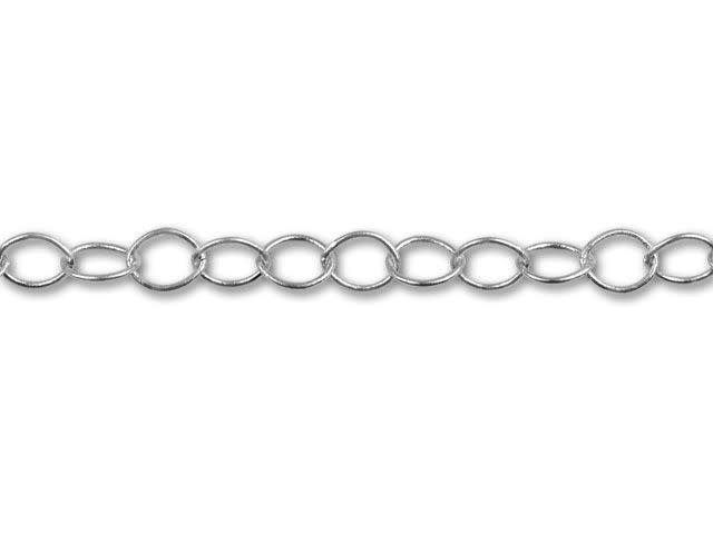 VAINON CableChain necklace48cm6/16迄 Silver-Plated 6x5mm, 22 Gauge Cable Chain by the Foot