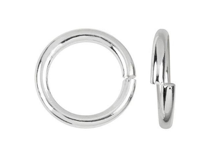 Silver-Plated Brass 10mm 14 Gauge Round Open Jump Ring