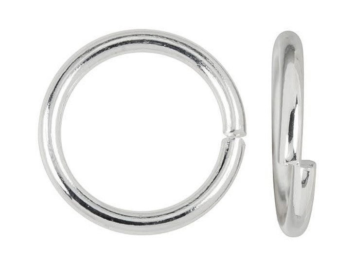 Silver-Plated Brass 12mm 14 Gauge Round Open Jump Ring