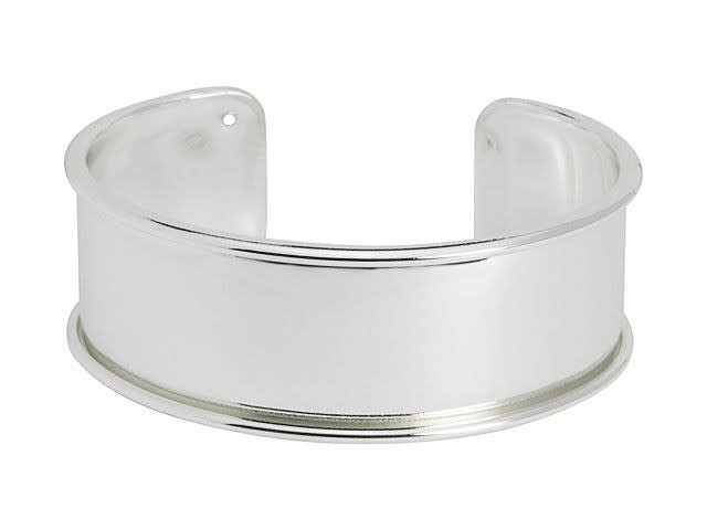 Silver-Plated Brass Bracelet Base for Seed Beads/20mm Flat Cord