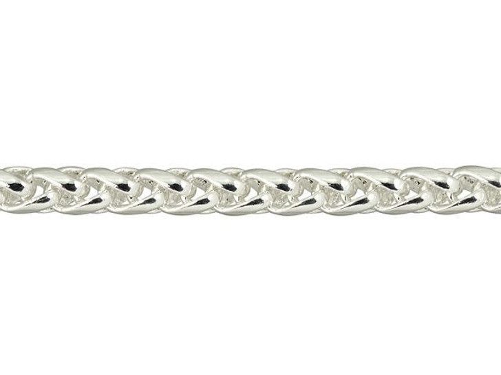 Silver-Plated Brass Braided Chain by the Foot