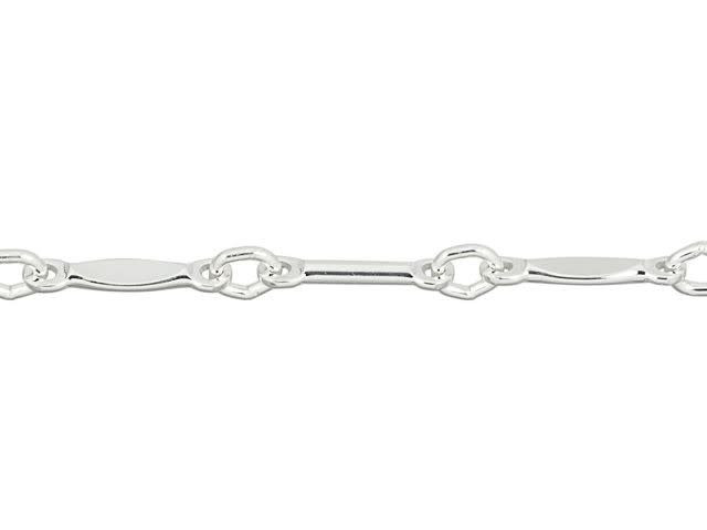 Silver-Plated Brass Dainty Bar Link Chain