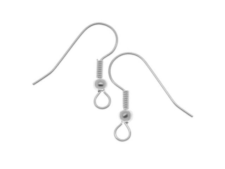 Silver-Plated Earwire with Ball and Coil (1 Pair)