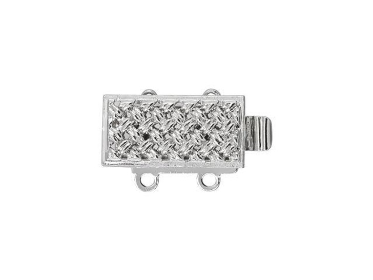 Silver-Plated Rectangle Clasp, 14x7mm with 2 Rings Silver-Plated Rectangle Clasp, 14x7mm with 2 Rings
