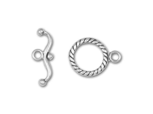 Sterling Silver 12mm Bowed Toggle Clasp