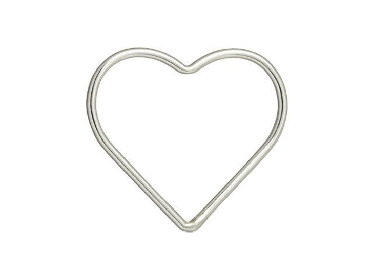 Sterling Silver 17.5mm Closed Heart Jump Ring