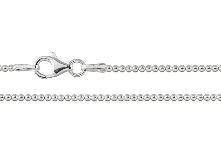 Sterling Silver 18-Inch 1.5mm Bead Chain Necklace