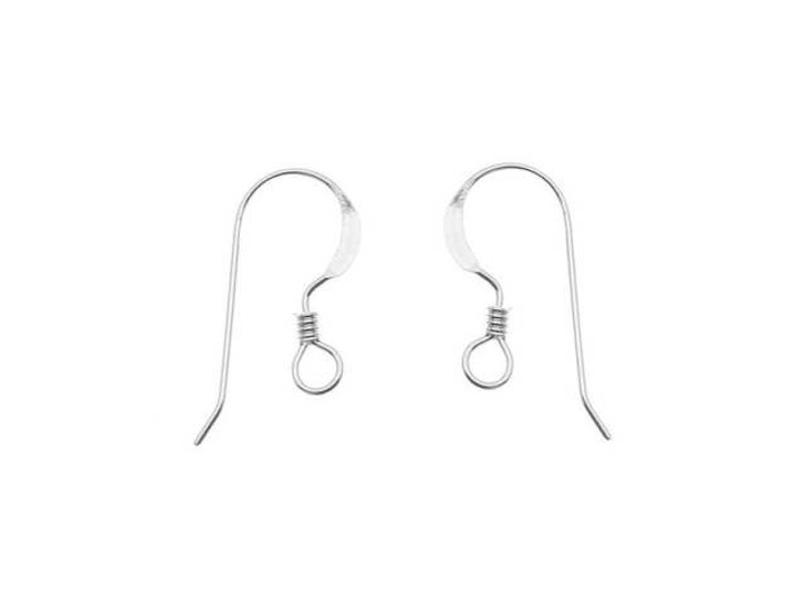 Sterling Silver 18mm French Hook Earwire with Coil (1 Pair)