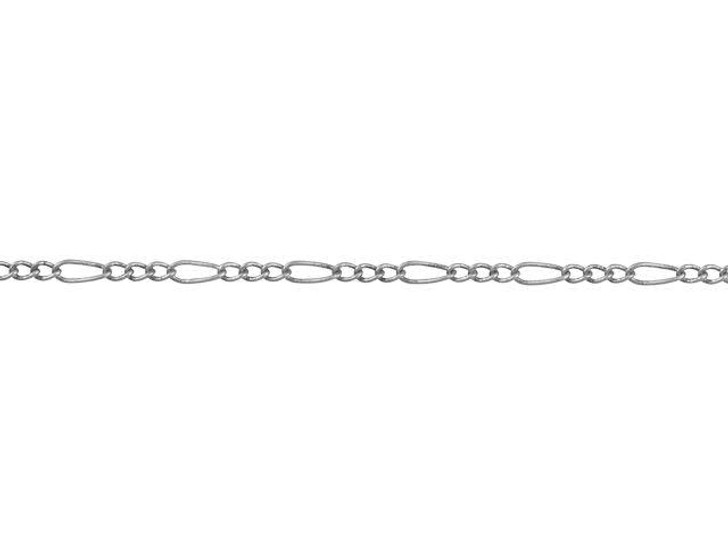 1mm Antique Silver-Plated Brass Petite Figaro Chain by the Foot