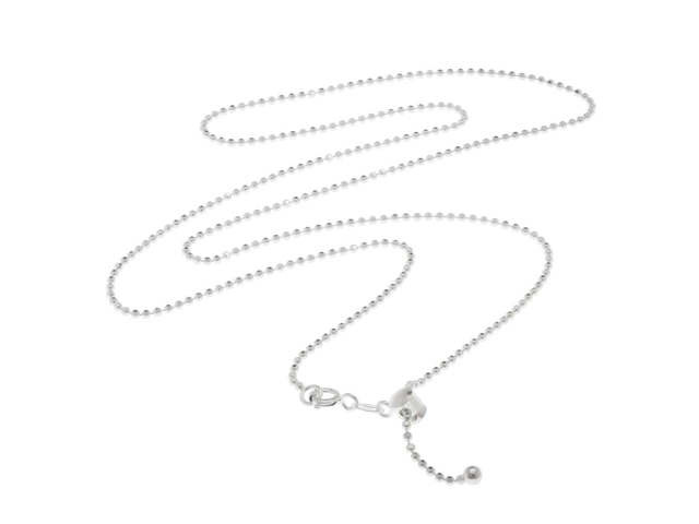 Diamond Cut Adjustable Bead Chain Necklace