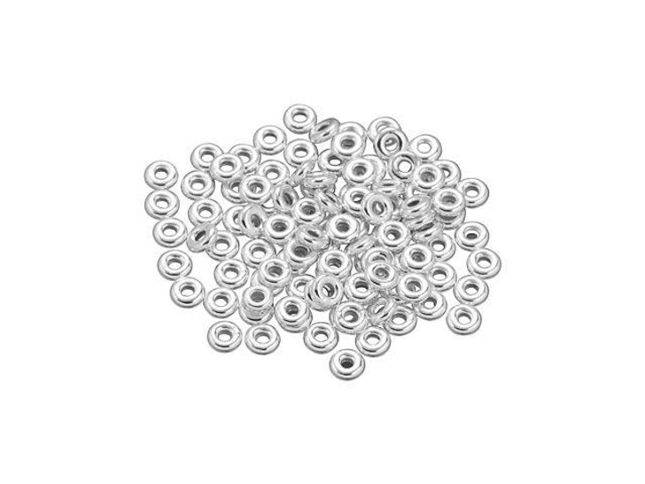Silver-Plated Pewter 6mm Roundel Spacer Bead
