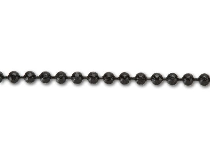 1mm Matte Black-Plated Brass Diamond Cut Ball Chain by the Foot 1mm Matte Black-Plated Brass Diamond Cut Ball Chain by the Foot