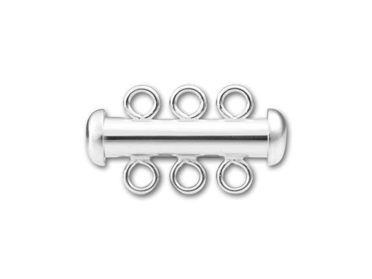 Sterling Silver 3-Ring Tube Clasp