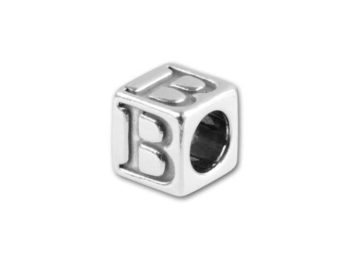 Alphabet Beads, Sterling Silver 4.5mm - B
