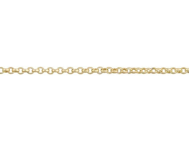 1mm Satin Hamilton Gold-Plated Brass Delicate Rolo Chain by the Foot