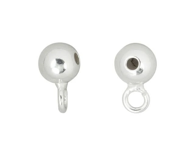 Sterling Silver 4mm Bead Bail with Open Ring
