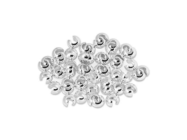 Artbeads Sterling Silver 4mm Crimp Cover Pro Pack (50 Pcs)