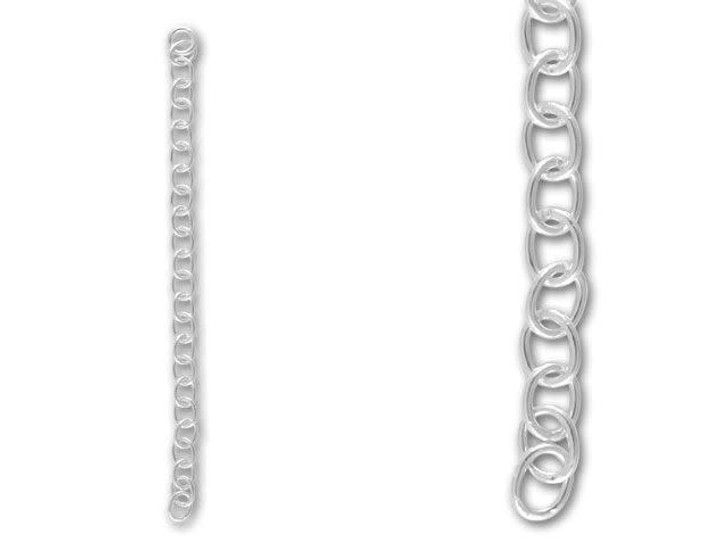 2 Inch Sterling Silver Oval Cable Chain Extender