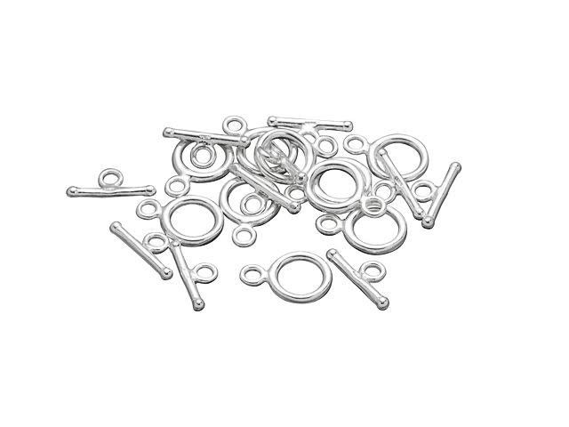 Artbeads Sterling Silver 9mm Round Toggle Clasp Set Pro Pack (10 Pcs)