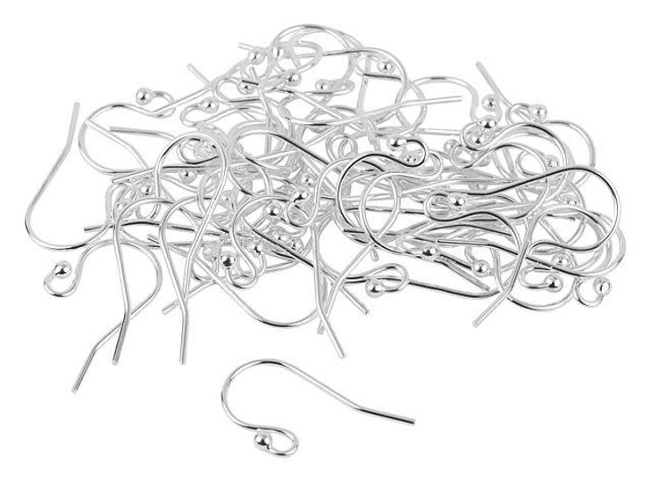 Artbeads Sterling Silver Ball End Earwire 0.8mm, Pro Pack (25 Pairs)