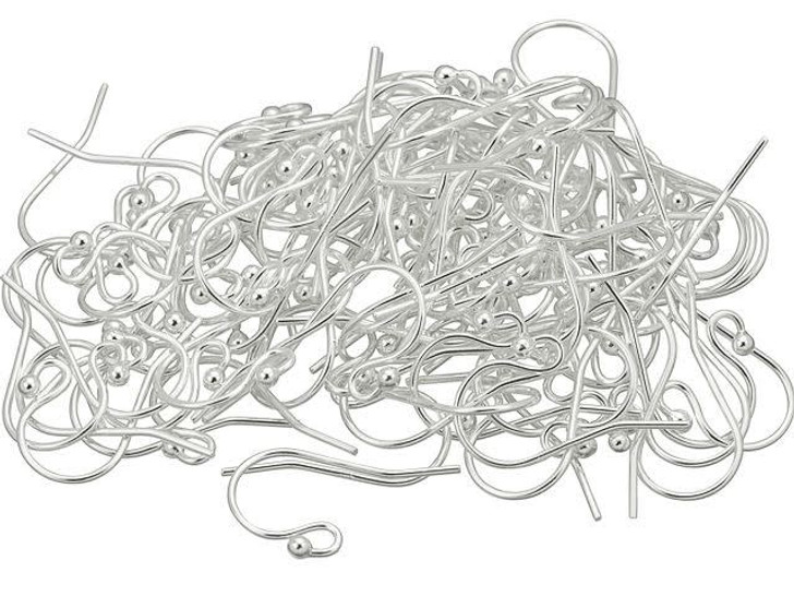 Artbeads Sterling Silver Ball End Earwire 0.8mm, Pro Pack (50 Pairs)