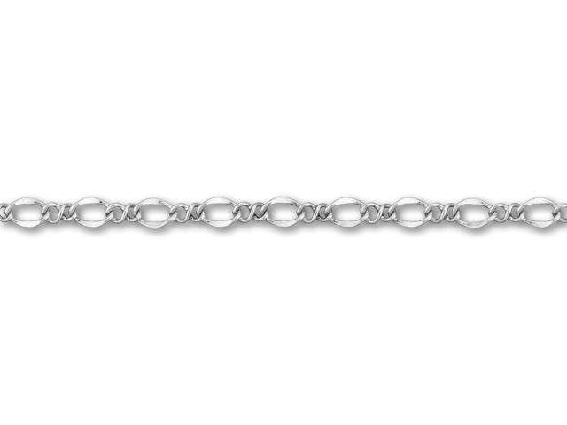 2.3mm Antique Silver-Plated Figaro Chain by the Foot