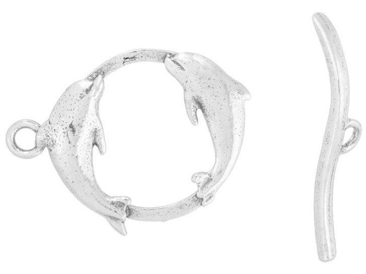 Sterling Silver Dolphin Toggle Clasp Set