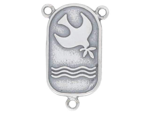 Olive Branch Rosary Center Bird Charm