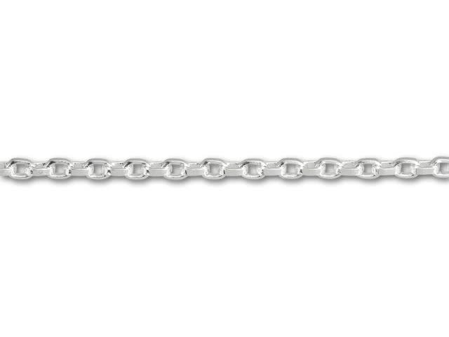 2.5x3.5mm Silver-Plated Square Wire Cable Chain by the Foot
