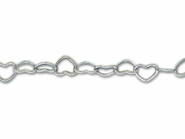 Sterling Silver Heart Chain by the Foot