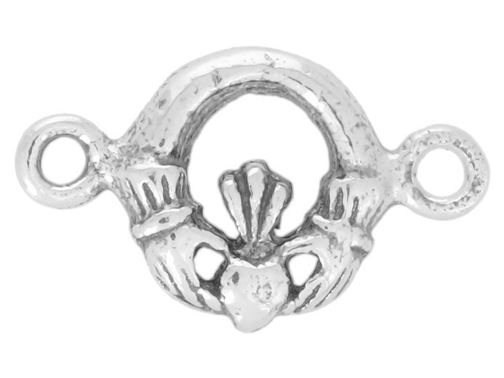 Sterling Silver Heart in Hands Round Link