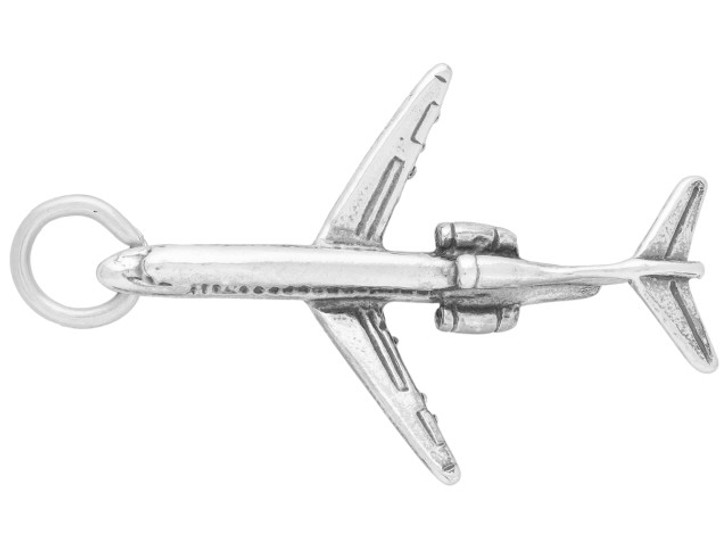 Silver Airplane Necklace Sterling Silver Jet Airplane 