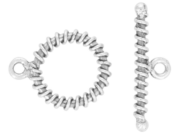Sterling Silver Large Wrapped Toggle Clasp Set