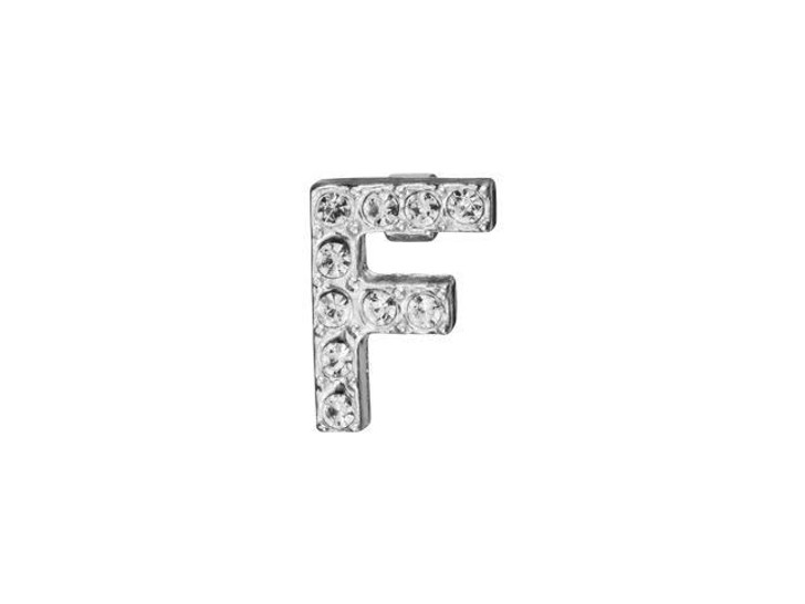 Sterling Silver Letter F Pendant with Tube Bail (7mm) Sterling Silver Letter F Pendant with Tube Bail (7mm)