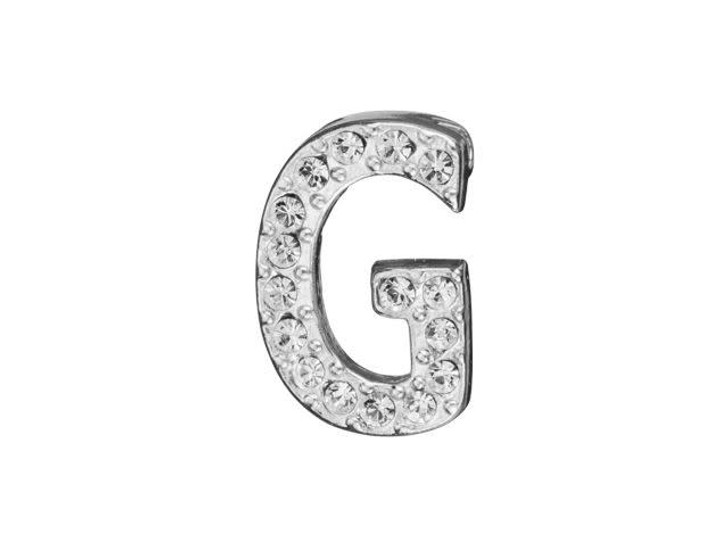 Sterling Silver Letter G Pendant with Tube Bail (12.5mm)