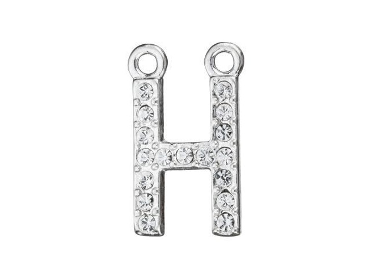Sterling Silver Letter H Pendant with 2 Rings (12.5mm) Sterling Silver Letter H Pendant with 2 Rings (12.5mm)