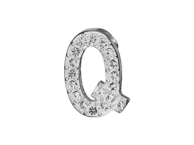 Sterling Silver Letter Q Pendant with Tube Bail (12.5mm)