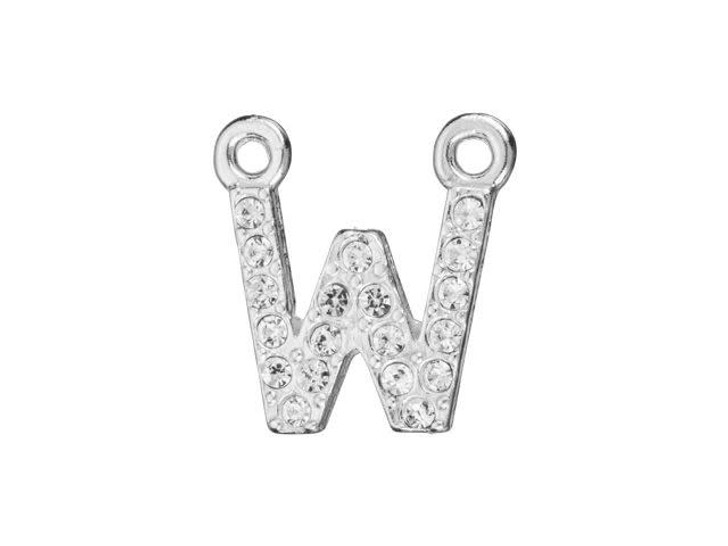 Sterling Silver Letter W Pendant with 2 Rings (7mm) Sterling Silver Letter W Pendant with 2 Rings (7mm)