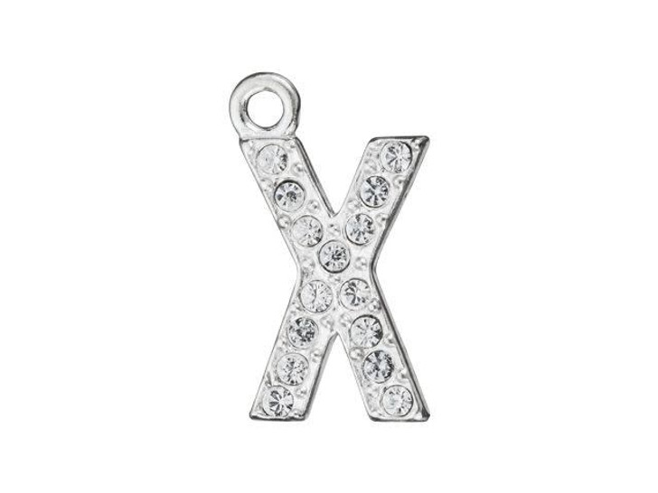 Sterling Silver Letter X Pendant with Ring (12.5mm) Sterling Silver Letter X Pendant with Ring (12.5mm)