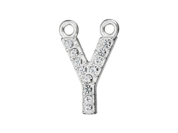 Sterling Silver Letter Y Pendant with 2 Rings (12.5mm) Sterling Silver Letter Y Pendant with 2 Rings (12.5mm)