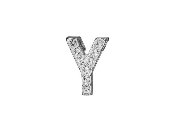 Sterling Silver Letter Y Pendant with Tube Bail (7mm)