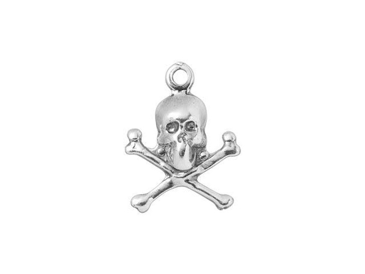 Artbeads Sterling Silver Medium Skull and Crossbones Charm