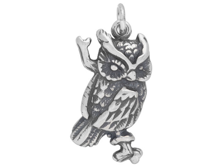 Sterling Silver Owl Bird Charm